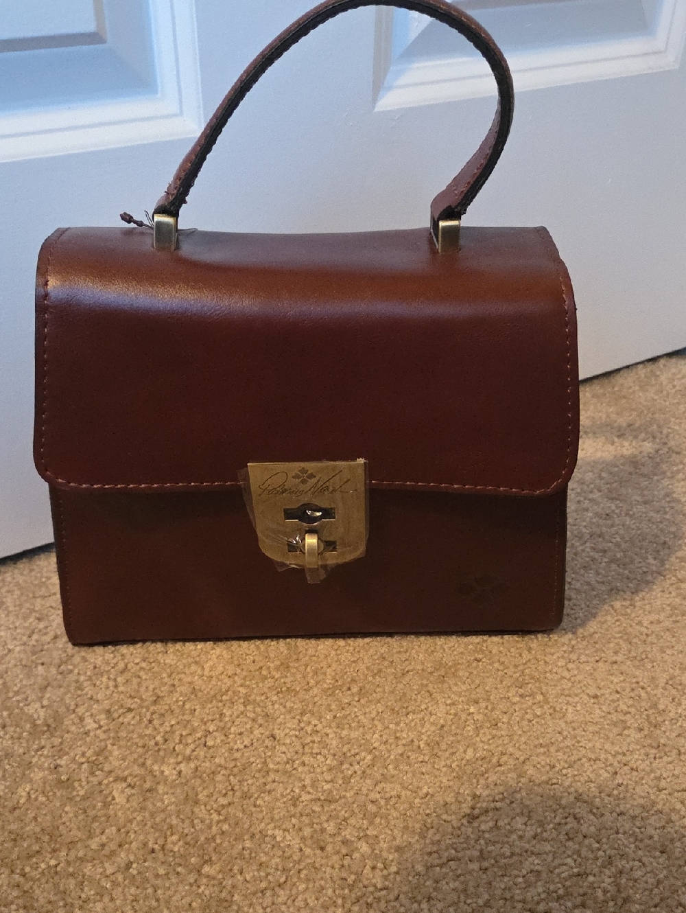 Patricia Nash Brown Leather Top-Handle Bag With Crossbody Strap